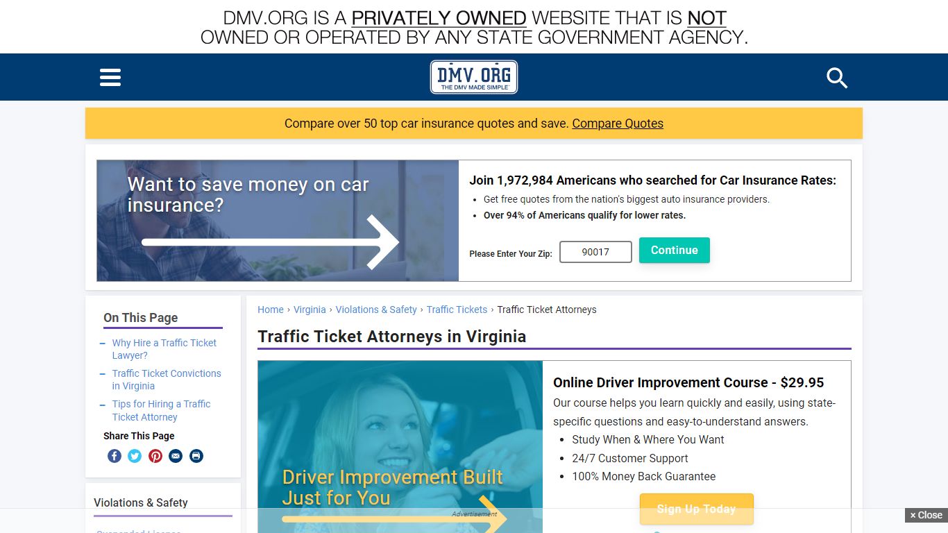 Find Virginia Traffic Ticket Lawyers | DMV.ORG
