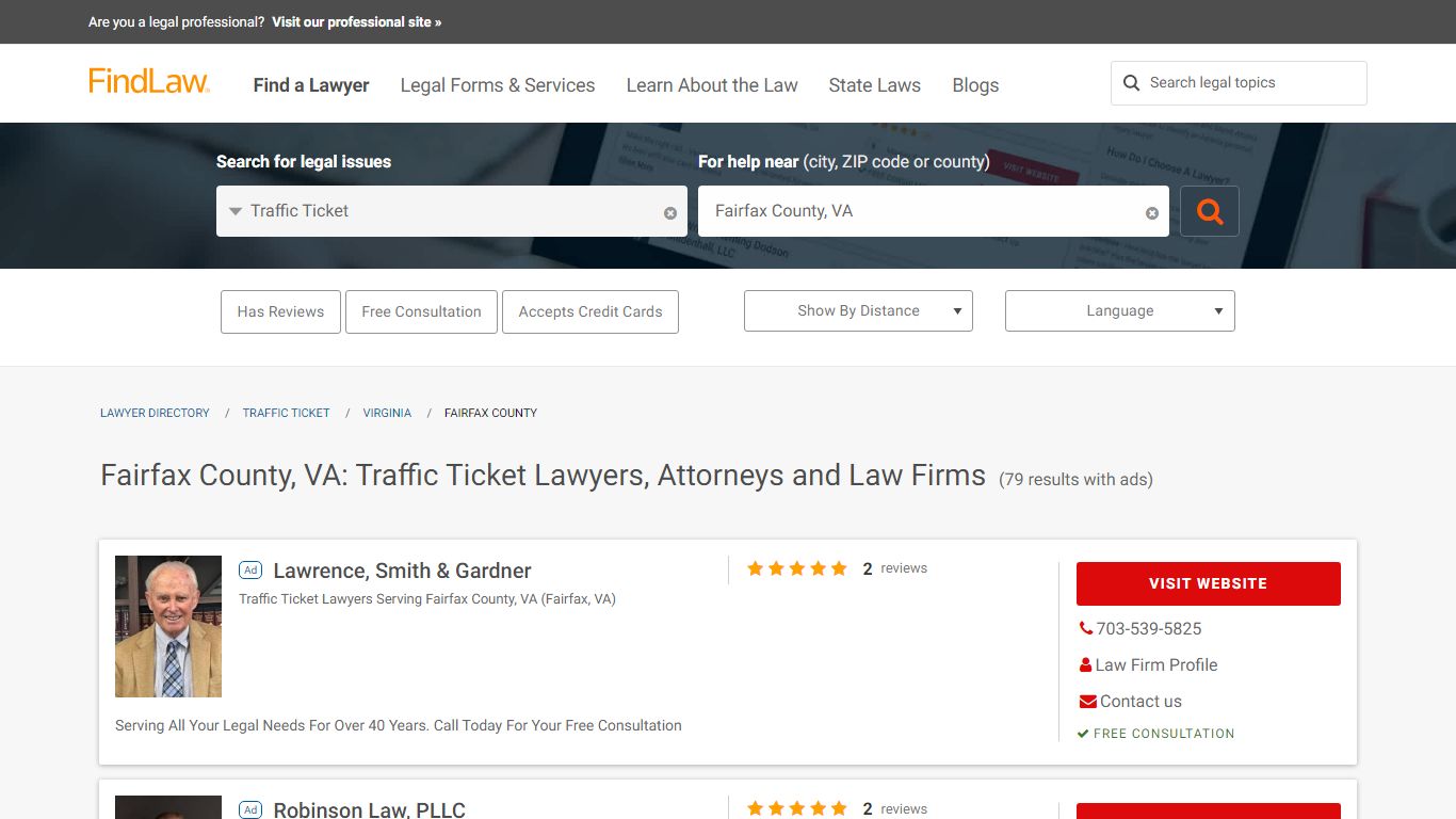 Top Traffic Ticket Lawyers in Fairfax County, VA | FindLaw